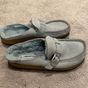 Birkenstock Light Gray Suede Loafers
